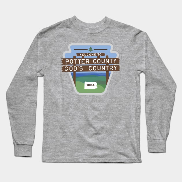 Potter County PA Long Sleeve T-Shirt by PodDesignShop